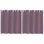 Cortinas de gasa con ojales 2 uds morado 140x140 cm