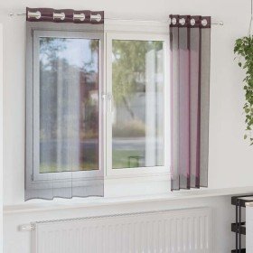 Cortinas de gasa con ojales 2 uds morado 140x175 cm Cortinas de gasa con ojales 2 uds morado 140x175 cm