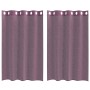 Cortinas de gasa con ojales 2 uds morado 140x175 cm