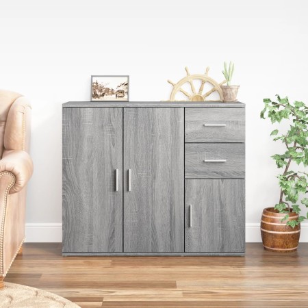 Aparador de madera contrachapada gris Sonoma 91x29,5x75 cm de vidaXL, Aparadores - Ref: Foro24-823275, Precio: 88,95 €, Descu...