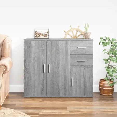 Aparador de madera contrachapada gris Sonoma 91x29,5x75 cm de vidaXL, Aparadores - Ref: Foro24-823275, Precio: 87,48 €, Descu...