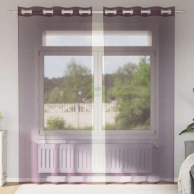 Cortinas de gasa con ojales 2 uds morado 140x225 cm Cortinas de gasa con ojales 2 uds morado 140x225 cm