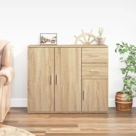 Aparador de madera contrachapada roble Sonoma 91x29,5x75 cm de vidaXL, Aparadores - Ref: Foro24-823272, Precio: 96,99 €, Desc...