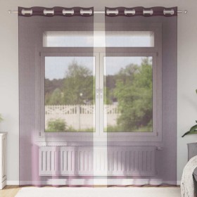 Cortinas de gasa con ojales 2 uds morado 140x245 cm Cortinas de gasa con ojales 2 uds morado 140x245 cm