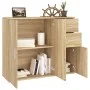 Aparador de madera contrachapada roble Sonoma 91x29,5x75 cm de vidaXL, Aparadores - Ref: Foro24-823272, Precio: 96,99 €, Desc...