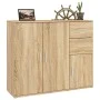 Aparador de madera contrachapada roble Sonoma 91x29,5x75 cm de vidaXL, Aparadores - Ref: Foro24-823272, Precio: 96,99 €, Desc...