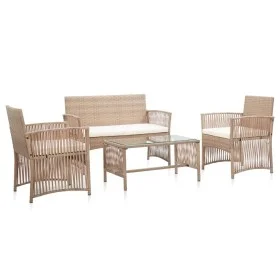 4-piece garden furniture set and beige synthetic rattan cushions by vidaXL, Garden sets - Ref: Foro24-46436, Price: 293,05 €,...
