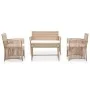4-teiliges Gartenmöbel-Set und beige synthetische Rattankissen von vidaXL, Gartensets - Ref: Foro24-46436, Preis: 293,03 €, R...