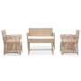 4-teiliges Gartenmöbel-Set und beige synthetische Rattankissen von vidaXL, Gartensets - Ref: Foro24-46436, Preis: 279,56 €, R...