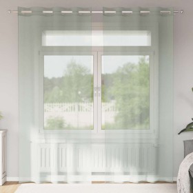 Cortinas de gasa con ojales 2 uds gris claro 140x225 cm