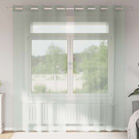 Cortinas de gasa con ojales 2 uds gris claro 140x225 cm Cortinas de gasa con ojales 2 uds gris claro 140x225 cm