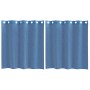 Cortinas de gasa con ojales 2 uds azul real