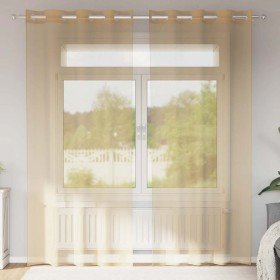 Cortinas de gasa con ojales 2 uds arena Cortinas de gasa con ojales 2 uds arena
