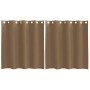 Cortinas de gasa con ojales 2 uds marrón claro