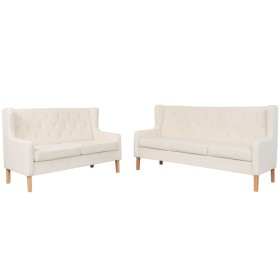 2-piece sofa set cream white fabric by vidaXL, Sofas - Ref: Foro24-274930, Price: 851,05 €, Discount: %