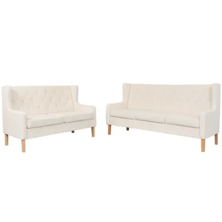 2-piece sofa set cream white fabric by vidaXL, Sofas - Ref: Foro24-274930, Price: 837,74 €, Discount: %
