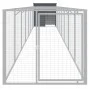Doghouse with corral gray galvanized steel 110x813x110 cm by vidaXL, Dog kennels - Ref: Foro24-3189081, Price: 433,02 €, Disc...