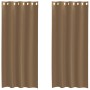 Cortinas de gasa con ojales 2 uds marrón claro