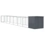 Doghouse with corral gray galvanized steel 110x813x110 cm by vidaXL, Dog kennels - Ref: Foro24-3189081, Price: 433,02 €, Disc...