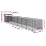 Doghouse with corral gray galvanized steel 110x813x110 cm by vidaXL, Dog kennels - Ref: Foro24-3189081, Price: 433,02 €, Disc...