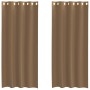 Cortinas de gasa con ojales 2 uds marrón claro