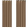 Cortinas de gasa con ojales 2 uds marrón claro