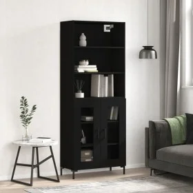 Aparador alto madera contrachapada negro 69,5x34x180 cm de vidaXL, Aparadores - Ref: Foro24-3189318, Precio: 147,33 €, Descue...