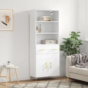 Hohes weißes Sperrholz-Sideboard 69,5 x 34 x 180 cm von vidaXL, Sideboards - Ref: Foro24-3200505, Preis: 153,79 €, Rabatt: %