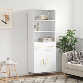 Hohes weißes Sperrholz-Sideboard 69,5 x 34 x 180 cm von vidaXL, Sideboards - Ref: Foro24-3200505, Preis: 163,48 €, Rabatt: %