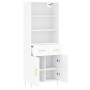 Hohes weißes Sperrholz-Sideboard 69,5 x 34 x 180 cm von vidaXL, Sideboards - Ref: Foro24-3200505, Preis: 163,48 €, Rabatt: %