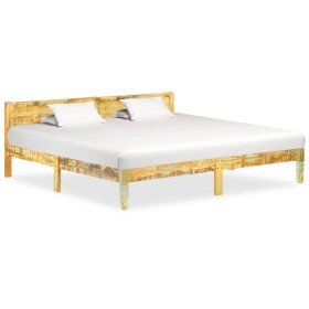 Estructura cama sin colchón madera maciza reciclada 200x200 cm