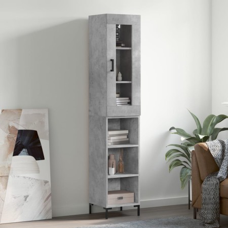 Aparador de madera contrachapada gris hormigón 34,5x34x180 cm von vidaXL, Sideboards - Ref: Foro24-3199365, Preis: 93,11 €, R...