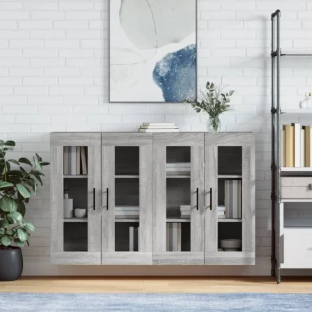 Wandschränke 2 Stk. Sonomagraues Holzwerkstoff von vidaXL, Sideboards - Ref: Foro24-3197967, Preis: 137,40 €, Rabatt: %
