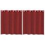 Cortinas de gasa con ojales 2 uds rojo vino
