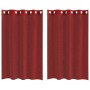 Cortinas de gasa con ojales 2 uds rojo vino