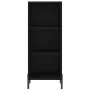 Schwarzes Sperrholz-Sideboard 34,5 x 34 x 180 cm von vidaXL, Sideboards - Ref: Foro24-3199370, Preis: 95,95 €, Rabatt: %