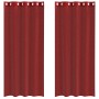Cortinas de gasa con ojales 2 uds rojo vino