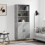 Hohes Sideboard aus betongrauem Sperrholz, 69,5 x 34 x 180 cm von vidaXL, Sideboards - Ref: Foro24-3189249, Preis: 128,93 €, ...
