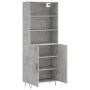 Aparador alto madera contrachapada gris hormigón 69,5x34x180 cm de vidaXL, Aparadores - Ref: Foro24-3189249, Precio: 121,51 €...