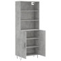 Hohes Sideboard aus betongrauem Sperrholz, 69,5 x 34 x 180 cm von vidaXL, Sideboards - Ref: Foro24-3189249, Preis: 128,93 €, ...