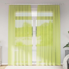 Cortinas de gasa con bolsillos para varillas 2 uds. verde Cortinas de gasa con bolsillos para varillas 2 uds.