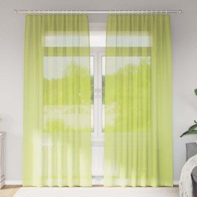Cortinas de gasa con bolsillos para varillas 2 uds. verde Cortinas de gasa con bolsillos para varillas 2 uds.