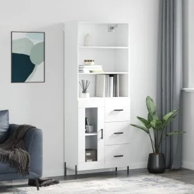 Hohes weißes Sperrholz-Sideboard 69,5 x 34 x 180 cm von vidaXL, Sideboards - Ref: Foro24-3189517, Preis: 159,84 €, Rabatt: %