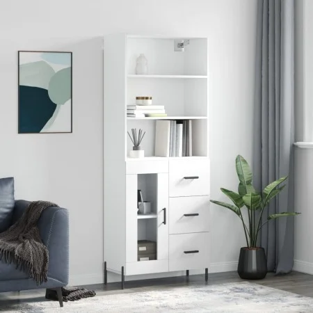 Aparador alto madera contrachapada blanco 69,5x34x180 cm de vidaXL, Aparadores - Ref: Foro24-3189517, Precio: 159,60 €, Descu...