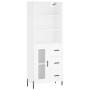 Hohes weißes Sperrholz-Sideboard 69,5 x 34 x 180 cm von vidaXL, Sideboards - Ref: Foro24-3189517, Preis: 170,69 €, Rabatt: %