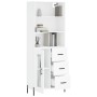 Hohes weißes Sperrholz-Sideboard 69,5 x 34 x 180 cm von vidaXL, Sideboards - Ref: Foro24-3189517, Preis: 170,69 €, Rabatt: %