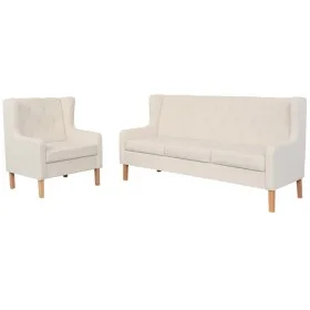 2-piece sofa set cream white fabric by vidaXL, Sofas - Ref: Foro24-274929, Price: 612,26 €, Discount: %