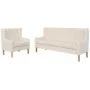 2-teilige Sofagarnitur aus cremeweißem Stoff von vidaXL, Sofas - Ref: Foro24-274929, Preis: 611,43 €, Rabatt: %
