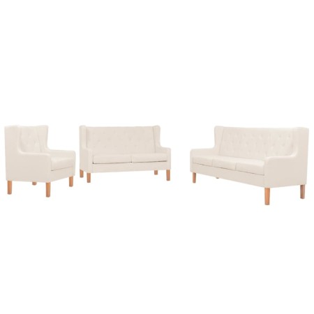 3-piece sofa set cream white fabric by vidaXL, Sofas - Ref: Foro24-274931, Price: 1,00 €, Discount: %