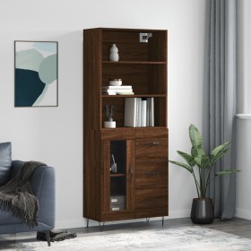 Tall oak brown plywood sideboard 69.5x34x180 cm by vidaXL, Sideboards - Ref: Foro24-3189508, Price: 161,26 €, Discount: %